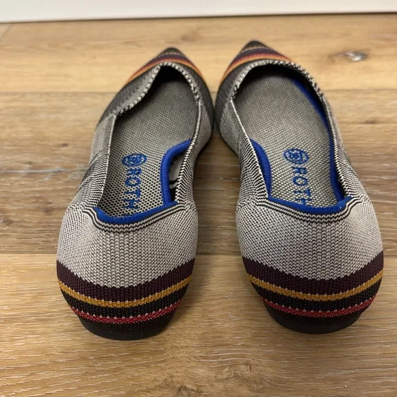 Rothy's Multi Striped Textile The Point Ballet Flats Comfort Women’s US 8.5 - Picture 3 of 11